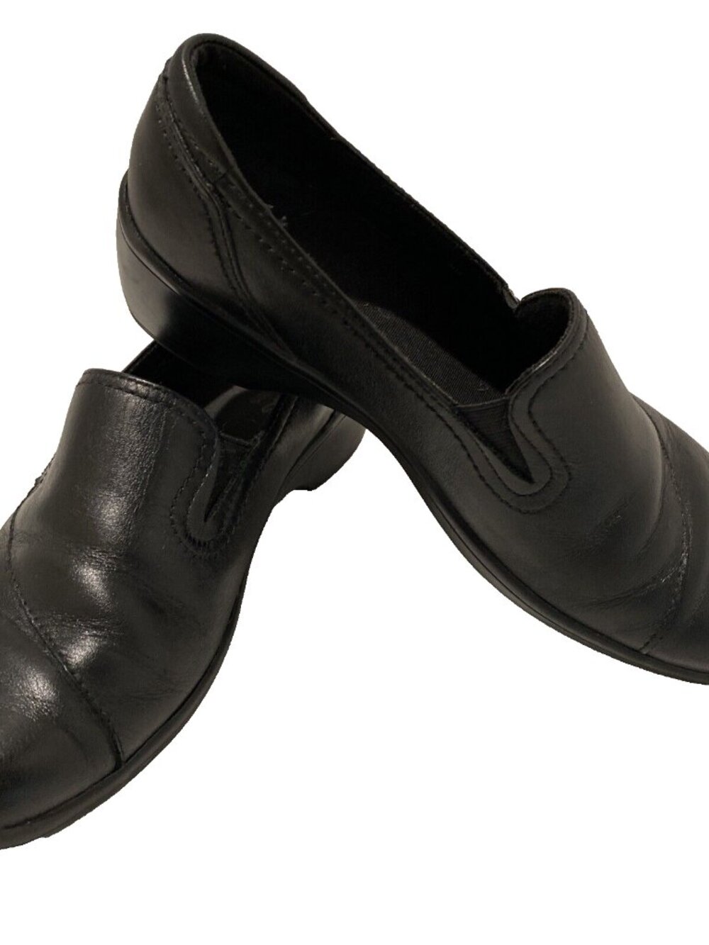Clarks Collections Bendables Black Leather Slip on Shoes Womens Size 6.5 Loafers